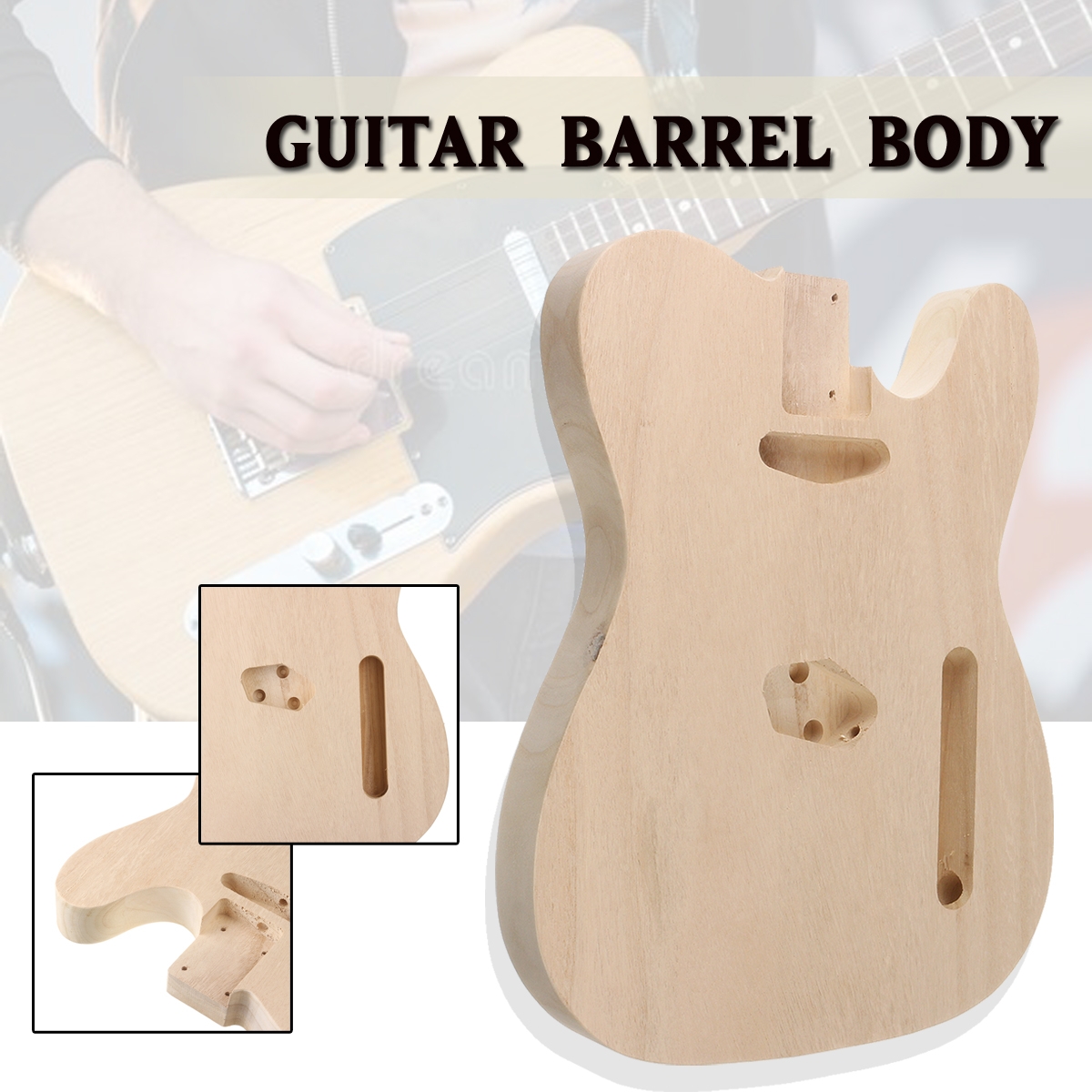 For TL Style Guitar Unfinished DIY Electric Guitar Barrel Body Polish Maple Wood