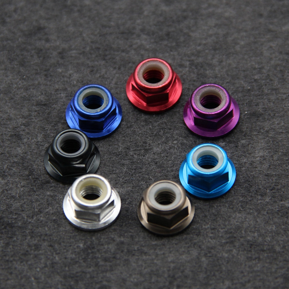 4 PCS URUAV M5 Aluminum Motor Screw Nuts Nylon Insert Self Lock CW & CCW for RC Drone FPV Racing