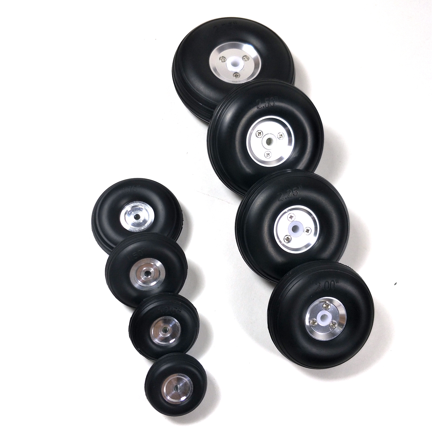 1 PC WST Upgraded RC Wheels 4/4.5/5/5.5 Inch PU Aluminum Wheel 5mm/6mm Hole for RC Airplane Drone Fixed Wing