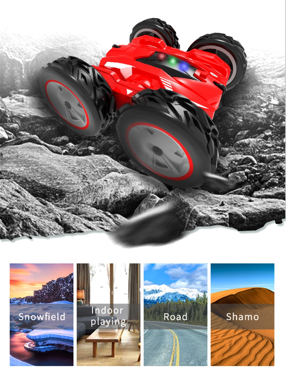 H833 Stunt RC Car High Speed Tumbling Crawler Vehicle 360 Degree Flips Double Sided Rotating Tumbling Vehicle Models