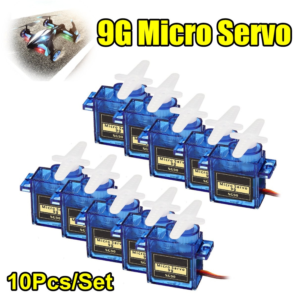 10PCS SG90 Mini Analog Gear Micro Servo 9g for RC Airplane Helicopter Car Boat Models
