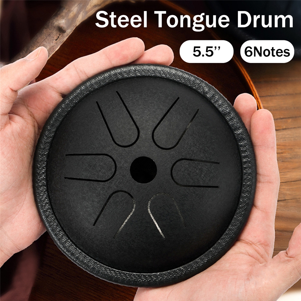 5.5'' Steel Tongue Drum 6 Notes Handpan Tankdrum Yoga Instrument With Bag&Mallets