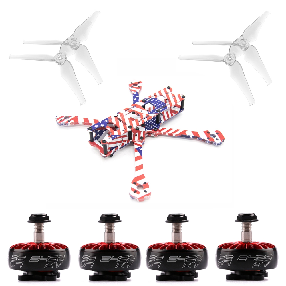 Eachine X220HV 220mm 5 Inch Frame & 4PCS iFlight XING X2207 2450KV Brushless Motor & 2 Pairs Emax AVAN Flow 5 Inch 5x4.3x3 Propeller Combo for RC Drone FPV Racing