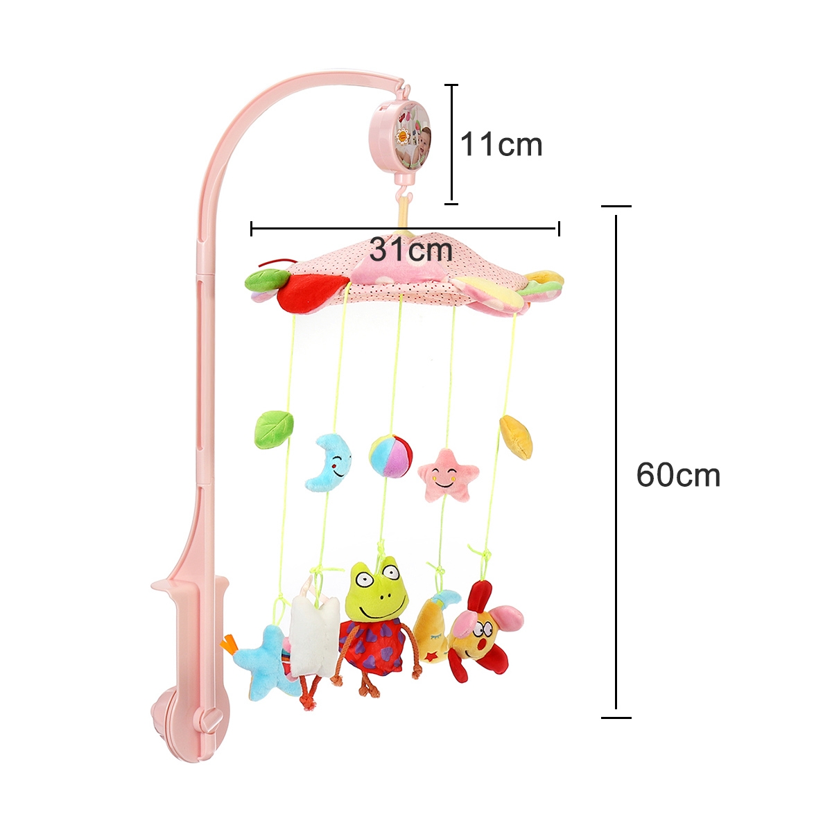 Baby Crib Mobile Musical Bed Bell With Controller Music Night Light Newborn Toy