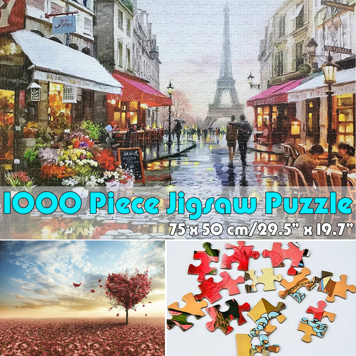 1000 Piece Jigsaw Puzzle Toy DIY Assembly Cardboard Landscapes Decompression Game Puzzle Toy