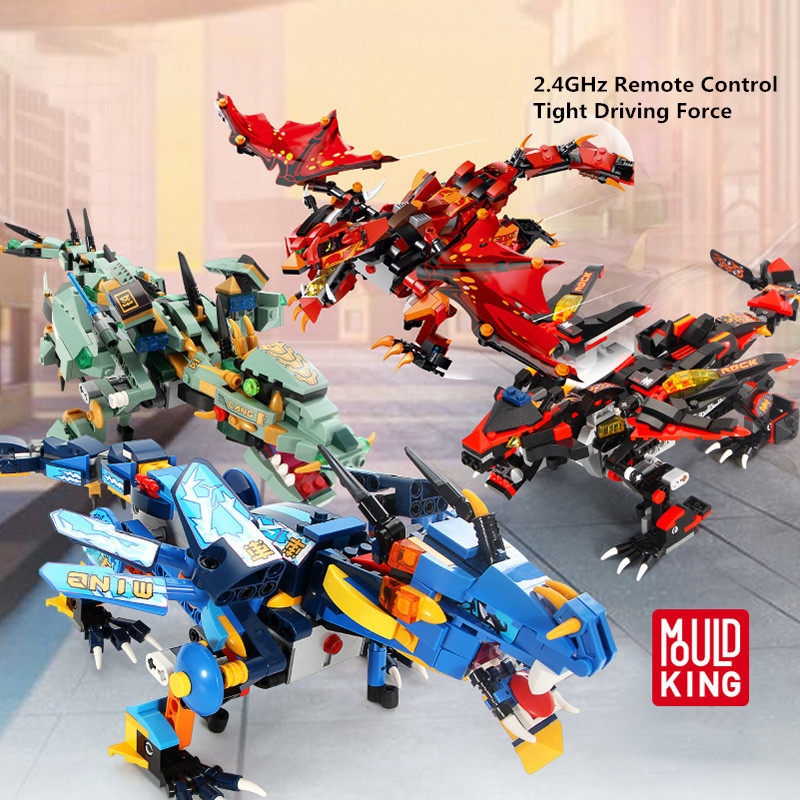 Mould King 13021 433Pcs Demon War Dragon DIY Assembly Remote Control Model Blocks Toys for Kids Gift