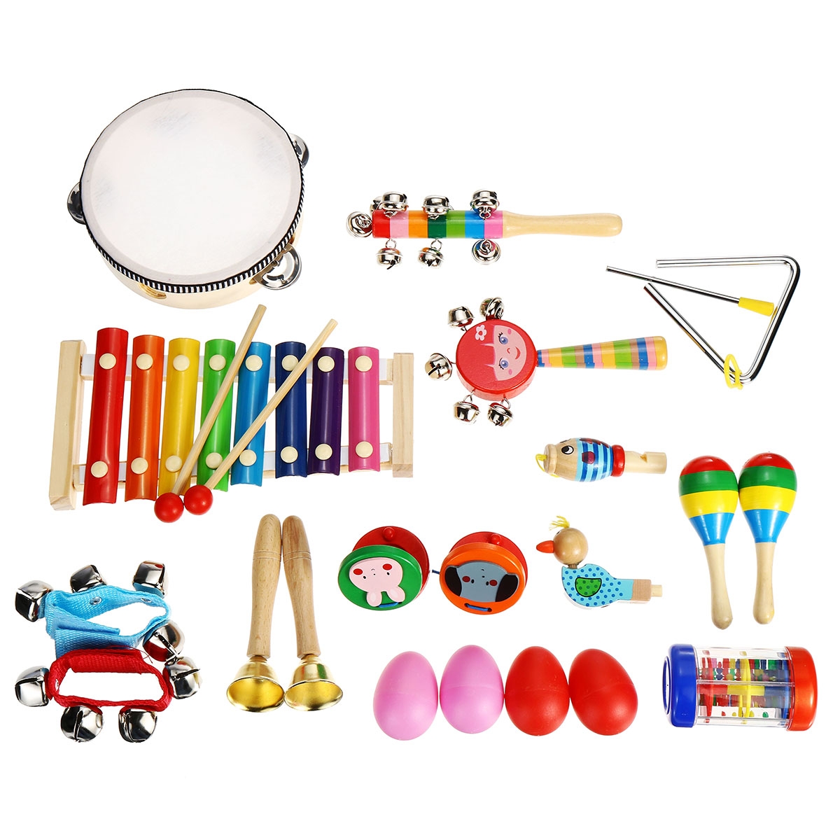 24pcsset Baby Boy Girl Musical Orff Instruments Kit Percussion