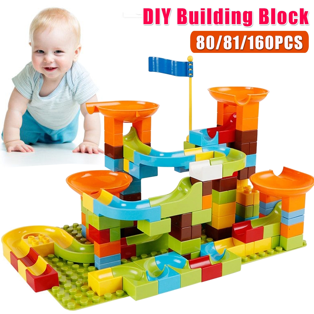 80/81/160Pcs DIY Assembly Kids Game Play Building Blocks Toys for Kids Gift