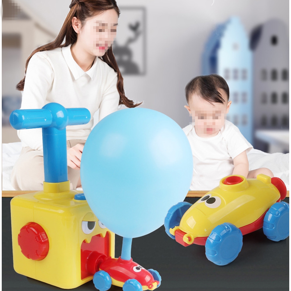 Children Air Powered Balloon Car Baby Blowing Balloon Car Educational Indoor Toys