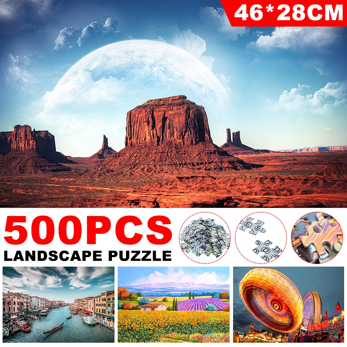 500 Piece Jigsaw Puzzle Toy DIY Assembly Paper Landscapes Puzzle Decompression Toys