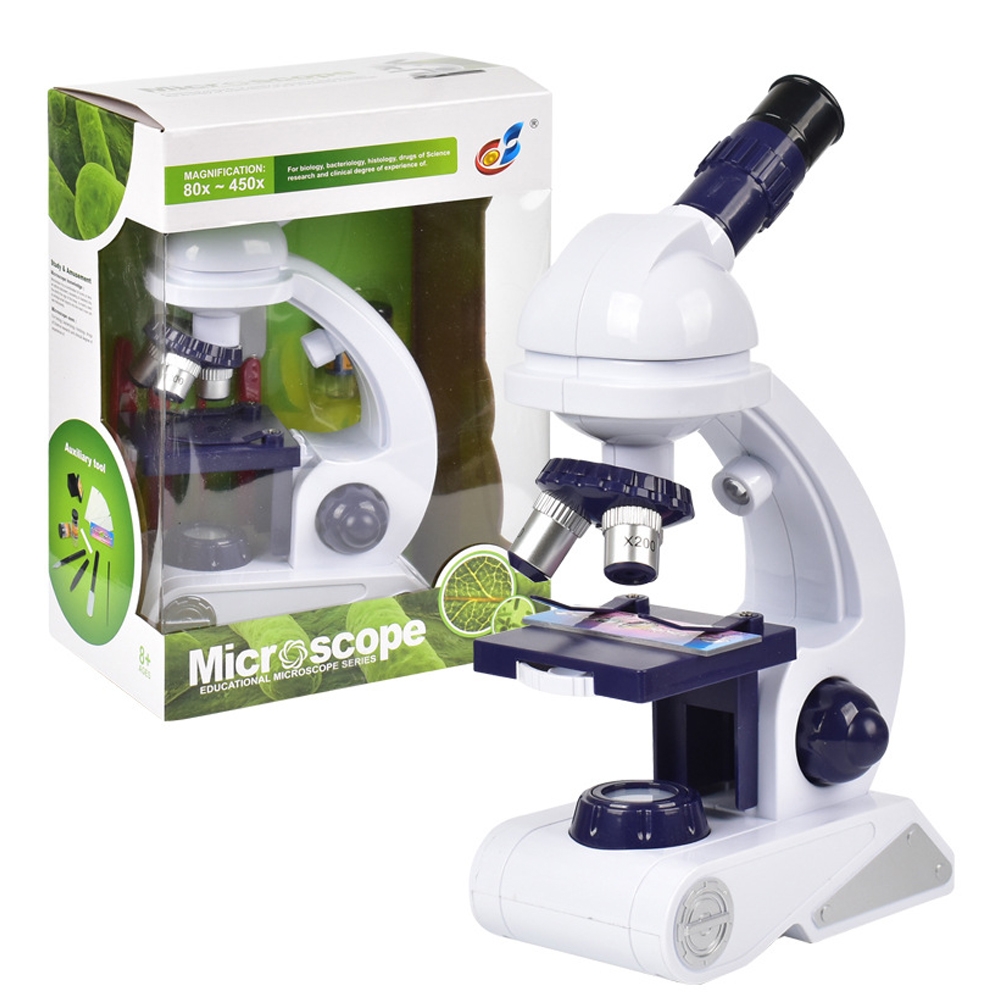 80X 200X 450X High-definition Microscope Magnification Kit Biological Science Educational Toys for Kids Gift