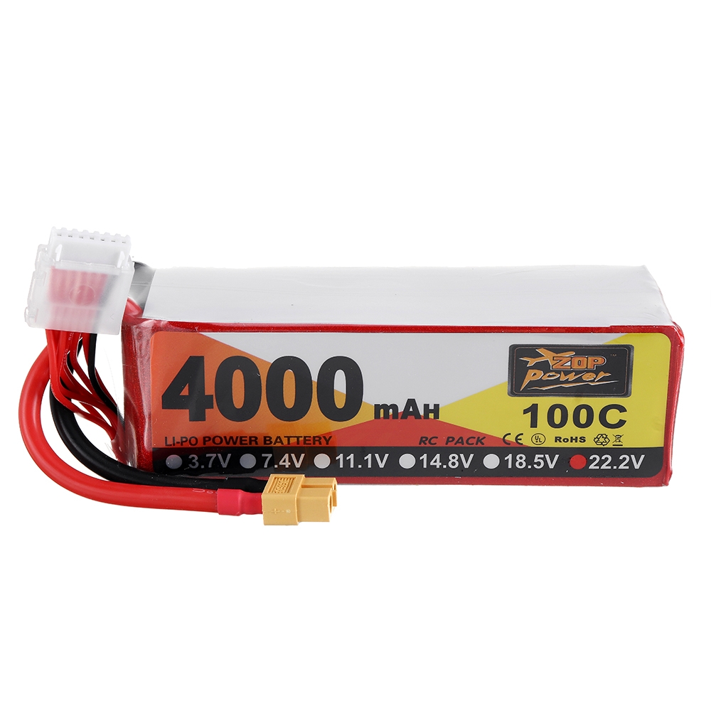 ZOP Power 22.2V 4000mAh 100C 6S Lipo Battery XT60 Plug for FPV RC Drone