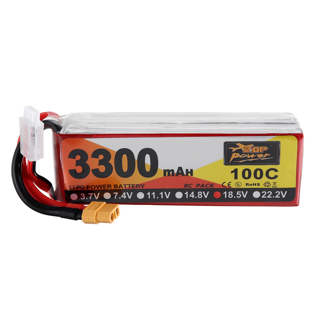 ZOP Power 18.5V 3300mAh 100C 5S Lipo Battery XT60 Plug for RC Racing Drone