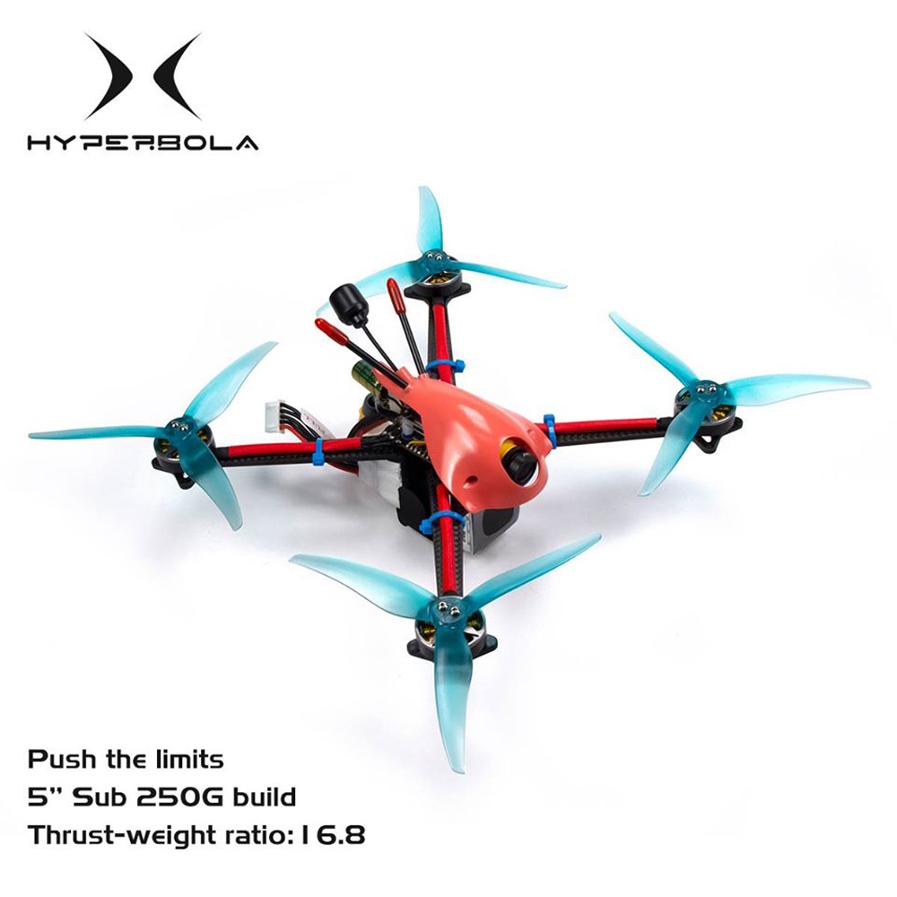 $164.39 for BrotherHobby Hyperbola 5 Inch 4S Frsky XM+ BNF FPV Racing Drone F4 FC Caddx Ratel Camera 35A ESC 2004 Motor Sub-250