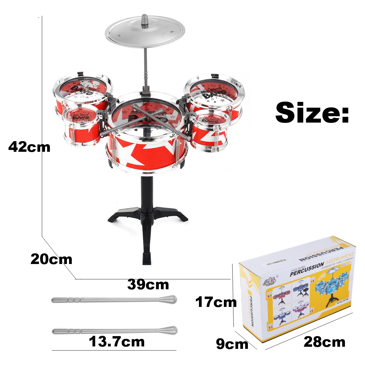 Mini Jazz Drum Rock Kids Education Percussion Musical Instrument Fun Toy Gift