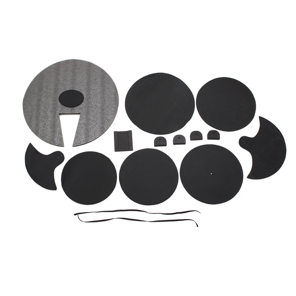 Cymbal Drum Mute Pads Drum Mute Pad Mat Drum Head Pad & Sound Off Blocks Belt Mat for Drum Practice Mute Pad Set Drum Silencer