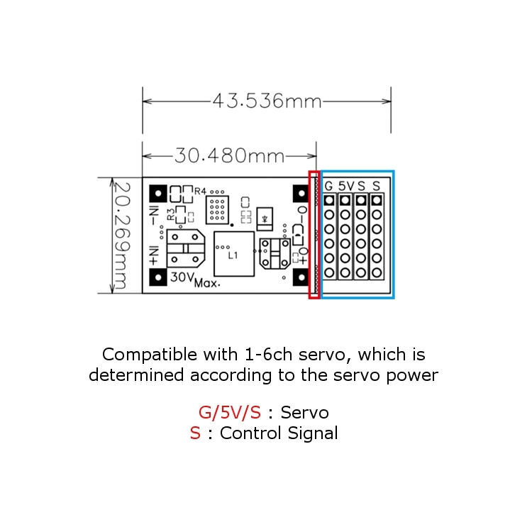 UBEC 7-30V 2-7S Input Max 5V 5A Output Power Module Voltage Regulator for RC Servo Robot Airplane