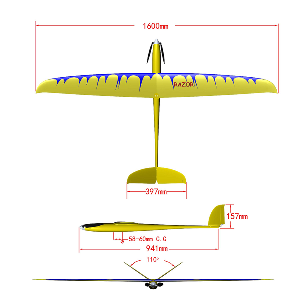 Razor 1600mm Wingspan Assemble Fixed-wing RC Airplane RC Plane White PNP