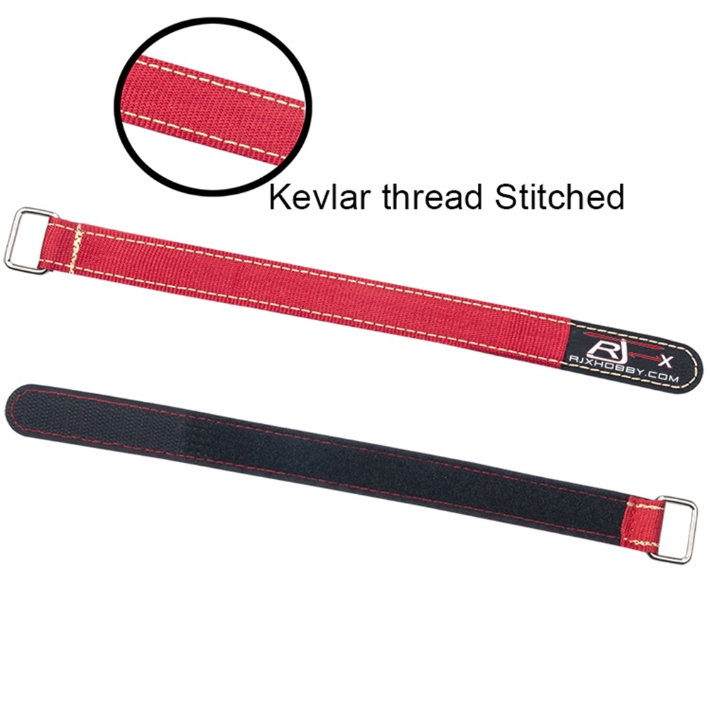 2Pcs RJXHOBBY 20mm Battery Strap Metal Buckle 150-1000mm Length Red Color for RC Drone