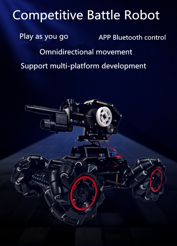 YOUFUN DIY Smart Robot Car Programmable Bluetooth APP Control Water Ball Shooting Robot Car With Omni Wheels