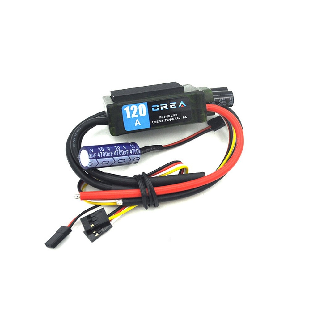 CREA 120A 3-6S Lipo Brushless ESC Built-in 5.2V/6V/7.4V BEC For RC Airplane