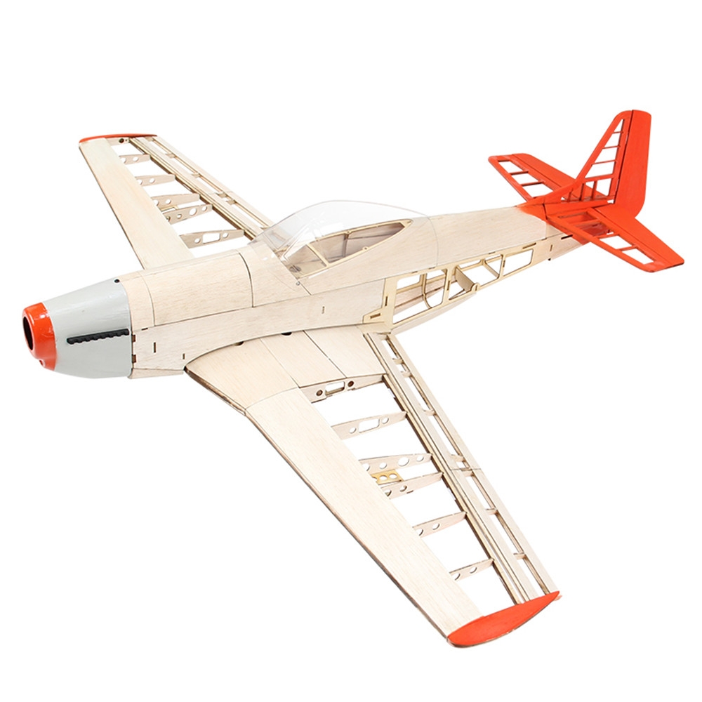 The New Eight-generation P51 Mustang 1000mm Wingspan Light Wood Model Fixed-wing Fighter RC Airplane KIT