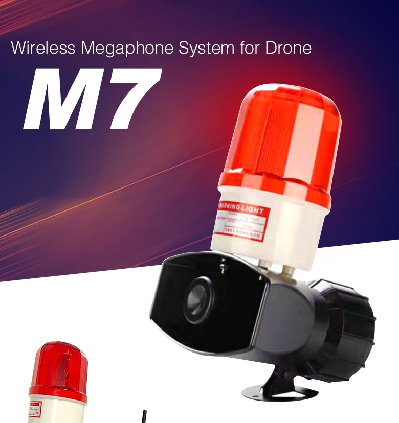 M7 Wireless Megaphone System Compatible with DJI m600 Series s1000 for Traffic Dispersion/Police Negotiation