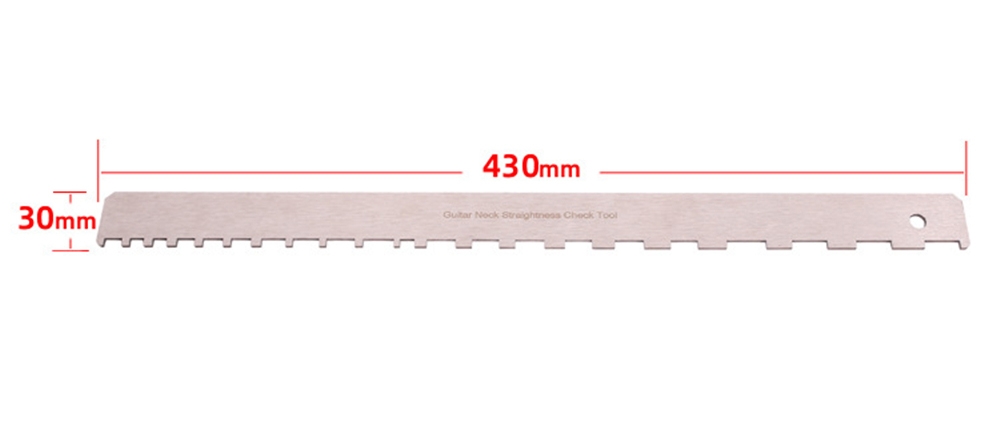 Guitar Neck Notched Straight Edge Luthiers Tool Aluminum Guitar Ruler Measuring for Most Electric Guitars for Fretboard and Fret