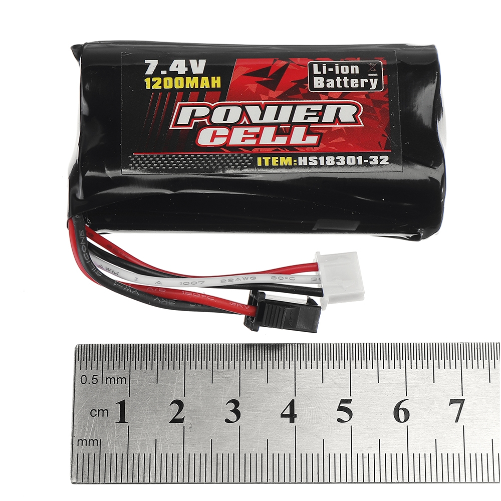 HS 7.4V 1200mAh 25C 2S Li-ion Battery for 18301 18302 18311 18312 18322 RC Car