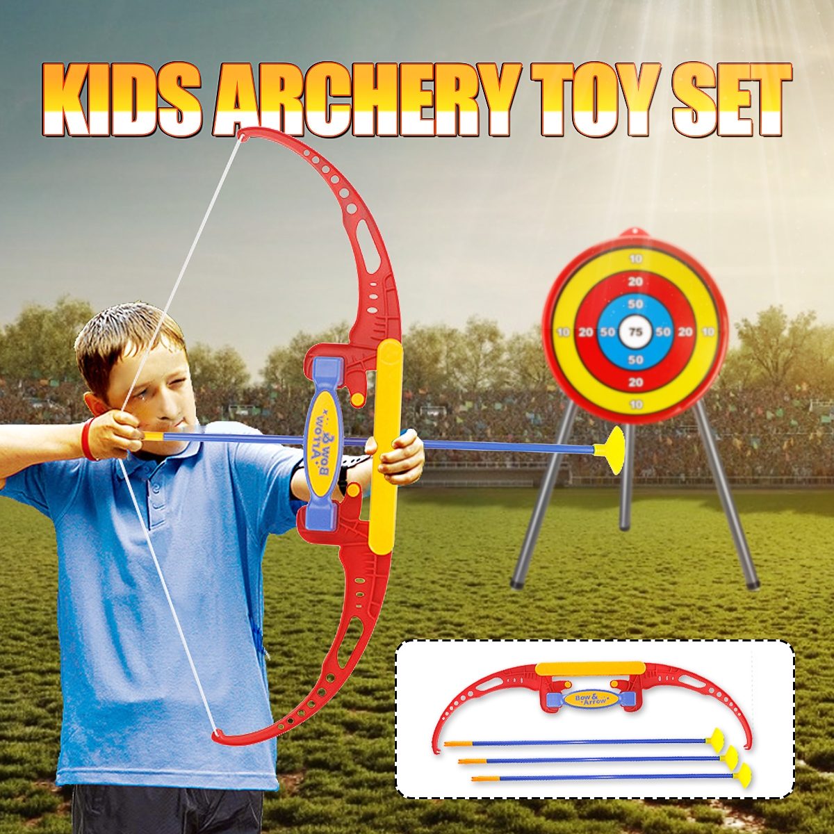 Classic Archery Shoot Game Set Develop Skill Novelties Toys for Young Kids