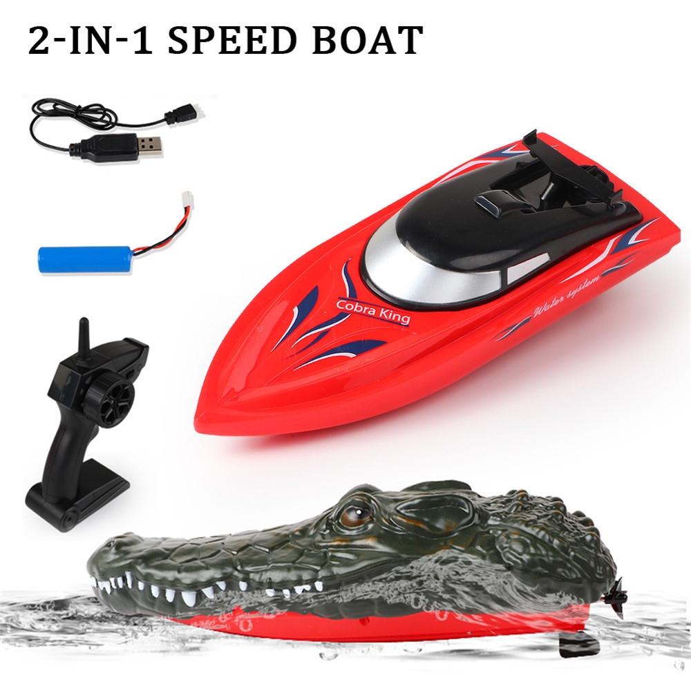 RH702 2.4G RC Boat 2 In 1 Simulation Crocodile Double Motors Vehicles RTR Model Toy