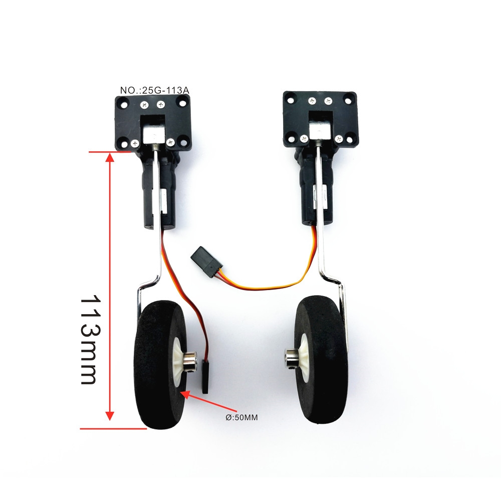 Metallic Worm-type Electronic Retractable Landing Gear for Small Real Electric Fixed-wing RC Aircraft Airplane