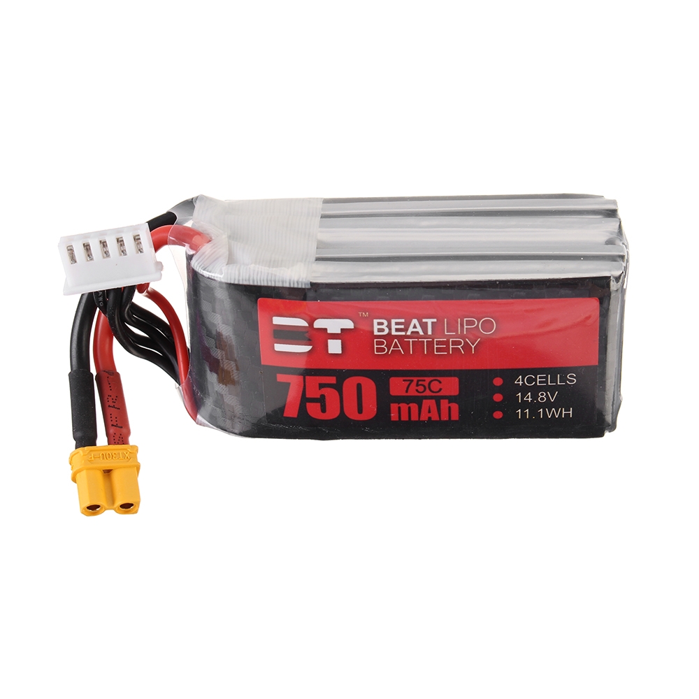 BT BEAT 14.8V 750mAh 75C 4S Lipo Battery XT30 Plug for RC Racing Drone