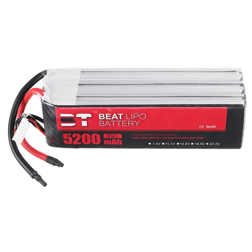 BT 22.2V 5200mAh 65C 6S Lipo Battery Without Plug for 700 Class Helicopter