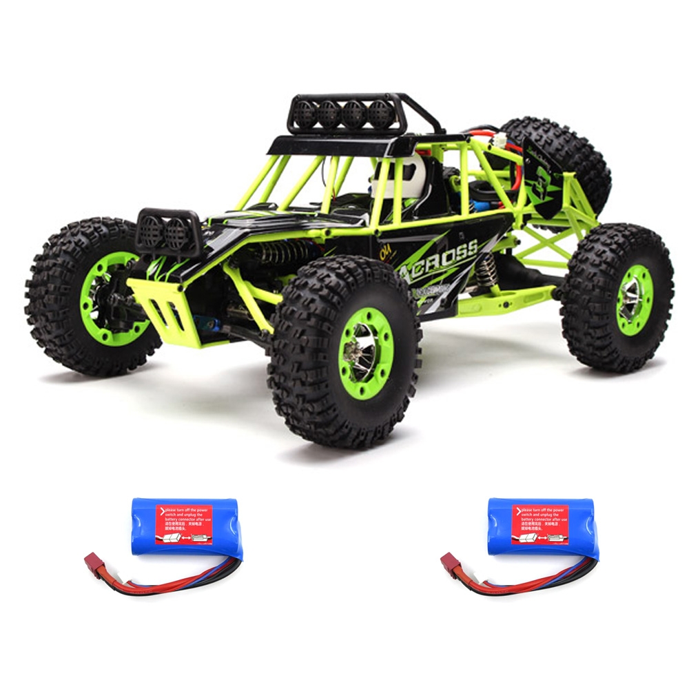 WLtoys 12427 2.4G 1/12 4WD Crawler RC Car With LED Light Two Battery