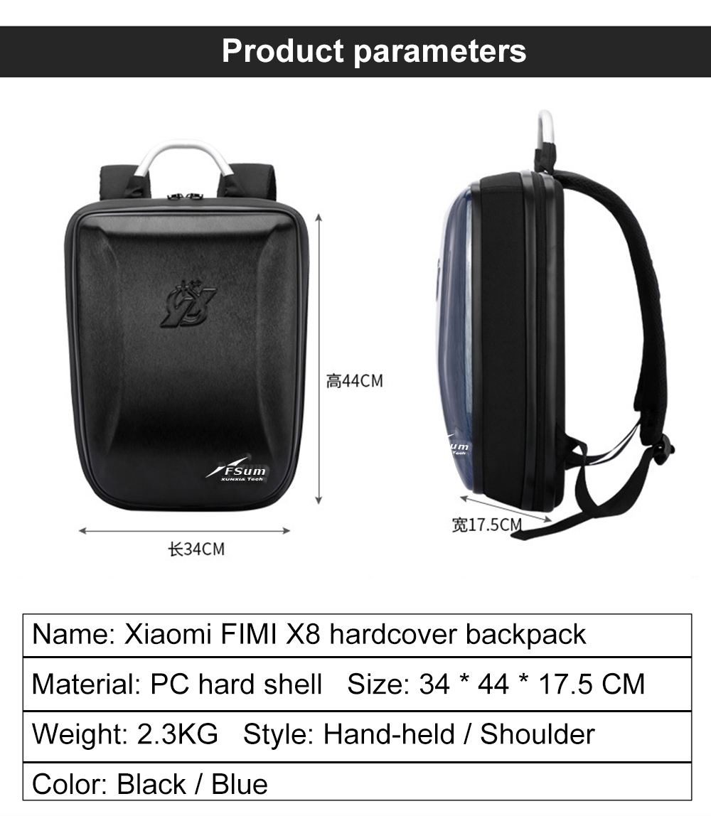 Waterproof Hardshell Backpack Storage Bag Carrying Box Case for FIMI X8 SE 2020 RC Drone