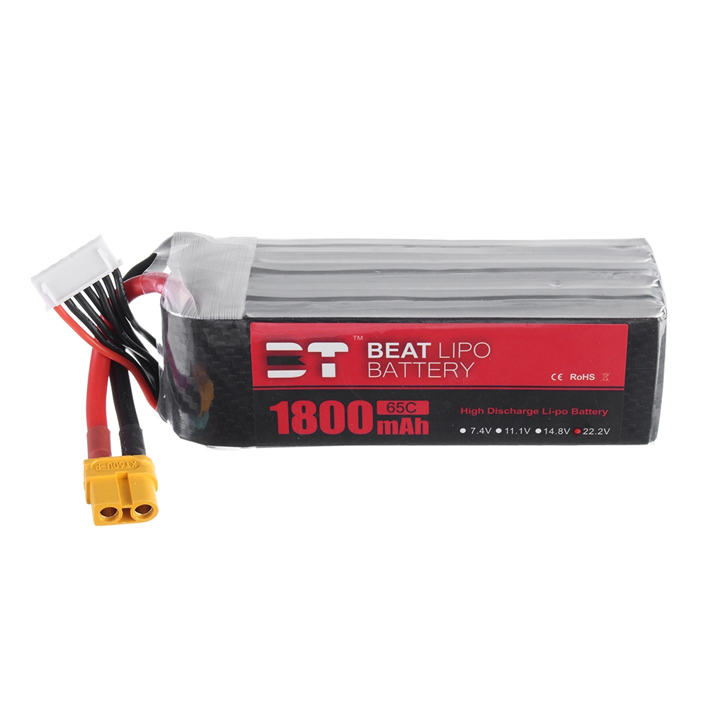 BT BEAT 22.2V 1800mAh 65C 6S Lipo Battery XT60 Plug for RC Racing Drone