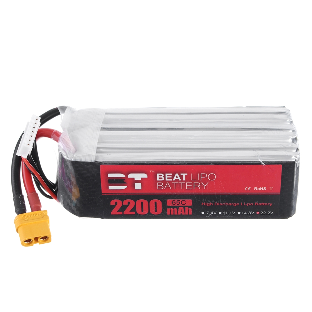 BT BEAT 22.2V 2200mAh 65C 6S Lipo Battery XT60 Plug With Battery Strap for RC Racing Drone