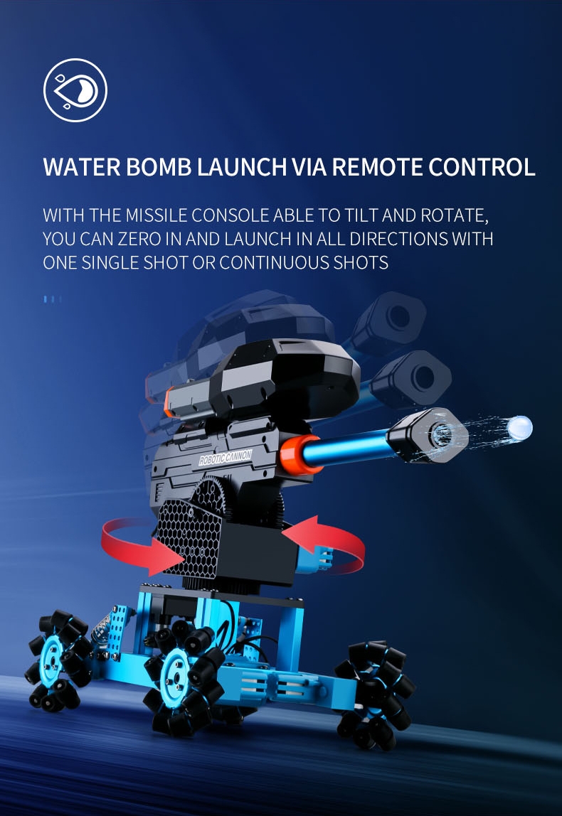 JJRC K7 2.4G Stunning Drift Universal Wheels Omni-Directional Water B'o'mbs Launch RC Robot Car