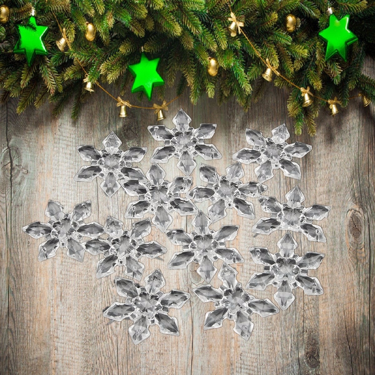 12Pcs Snowflakes Ornaments Gift Party Christmas Tree Hanging Decoration