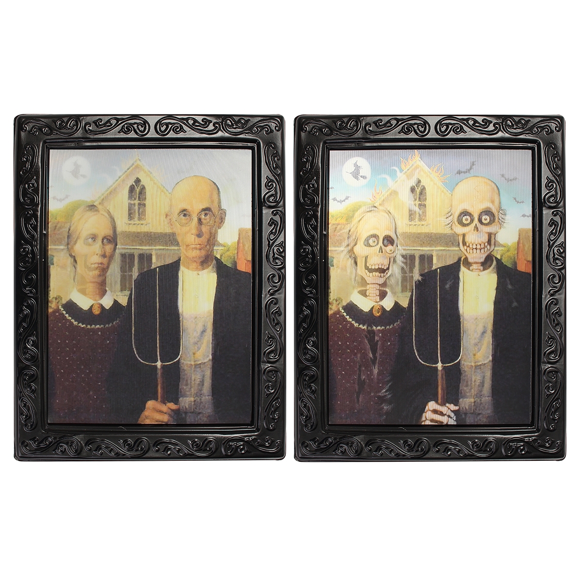 Lenticular 3D Changing Face Horror Portrait Haunted Spooky Halloween Home Decorations