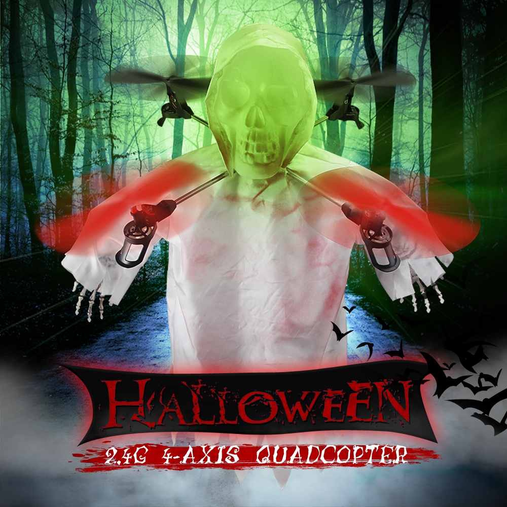 Realacc H400 Halloween Skull 2.4G 6 Axis Headless Mode LED Light RC Quadcopter RTF