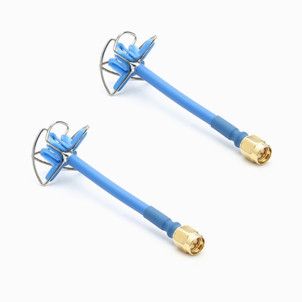 Realacc 5.8Ghz 5dbi 50w RHCP 4 Leaf FPV Antenna SMA/RP-SMA Blue