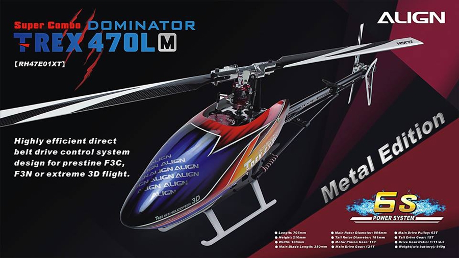 Align T-REX 470LM Dominator RC Helicopter RH47E01XT Super Combo