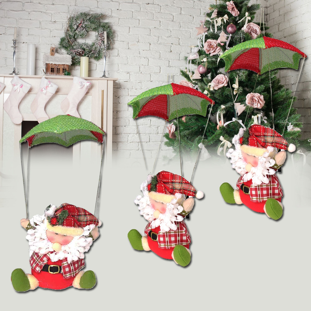 Santa Claus Snowman In Parachute Christmas Xmas Tree Hanging Home Decor Ornament