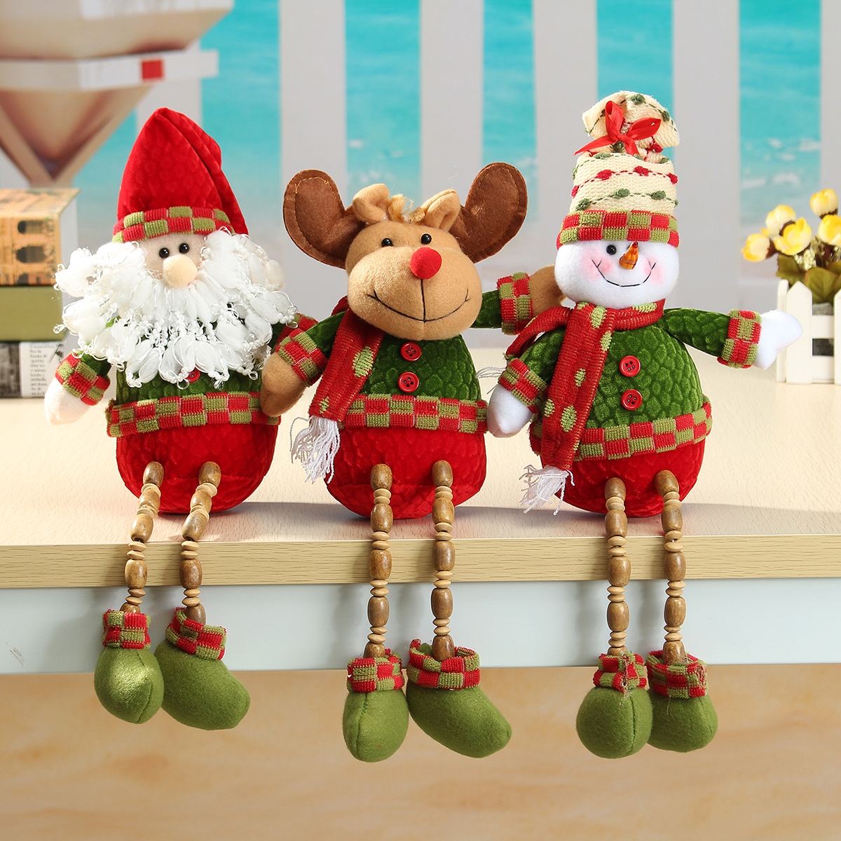 Santa Claus Snowman Reindeer 26x13cm Christmas Doll Home Decor Xmas Gift