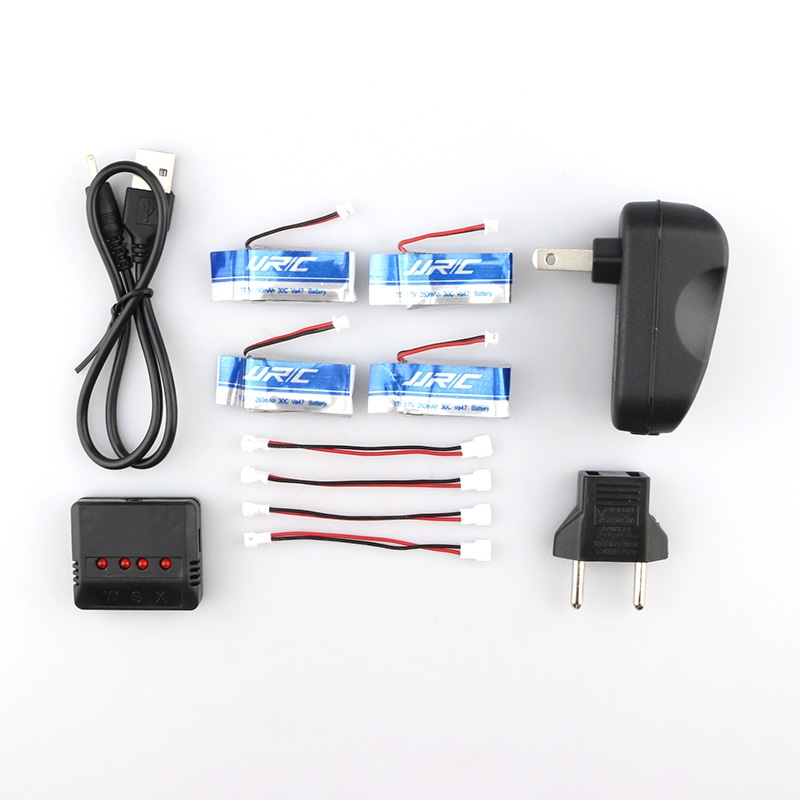 JJRC H20C H20W RC Quadcopter Spare parts 4Pcs 3.7V 280MAH Battery And Charger Set X4A-D02