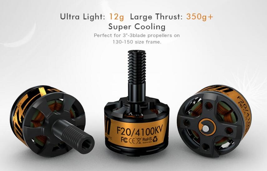 T-Motor F20 1406 4100KV 3200KV Brushless Motor 2-4S For 130 140 150 RC Frame Kit