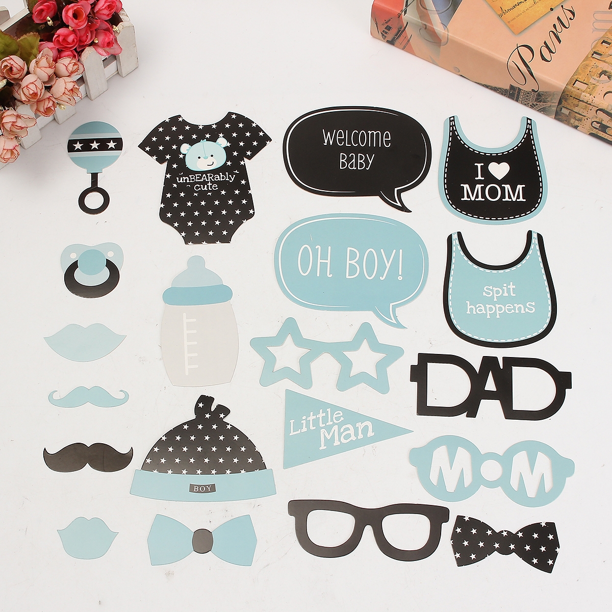 Baby Child Birthday Party Funny Interesting Photo Paper Beard Props