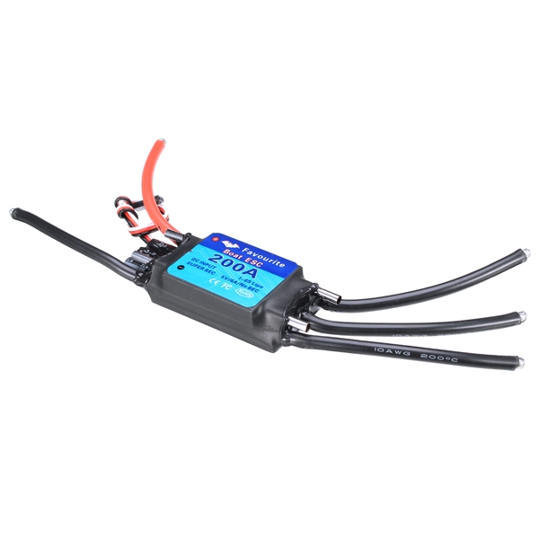 FVT BOAT0200 200A Brushless Senseless BOAT ESC Speed Controller Waterproof 5V/6A RC Boat Part